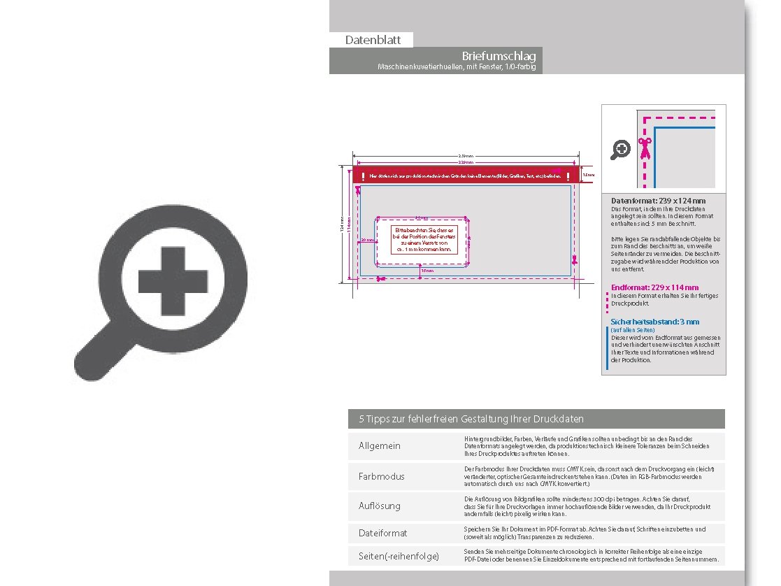 Product Bild maschinenkuvertierh__llen_din_lang_quer__nassklebend_mit_fenster__einseitig_1_0_schwarz-_wei___bedruckt